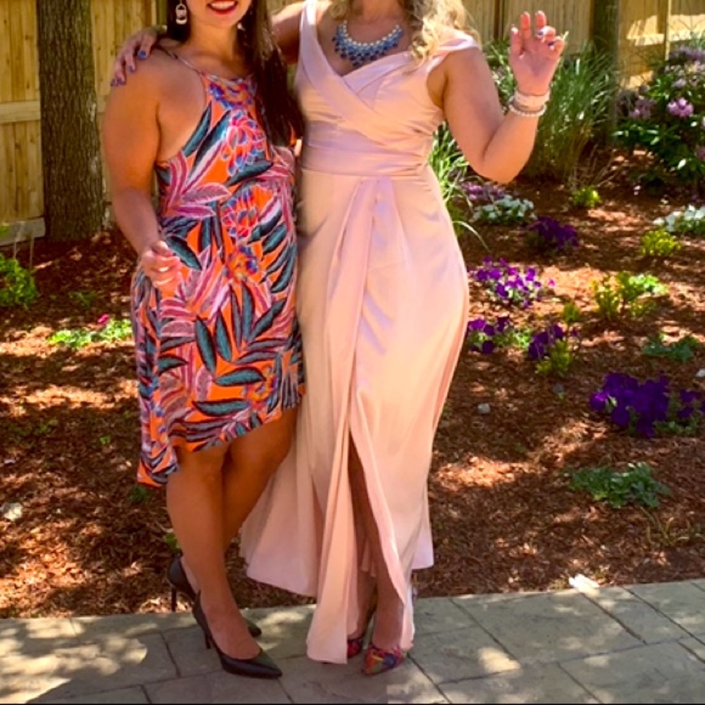 Pink satin gown